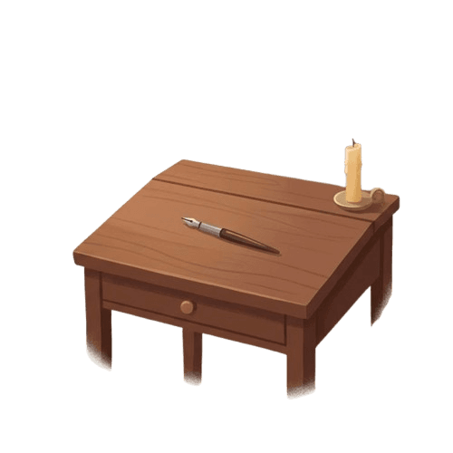 Writing desk illustration